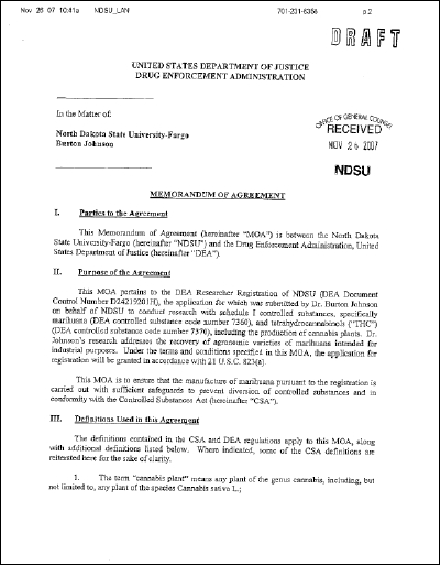 DEA NDSU MOA